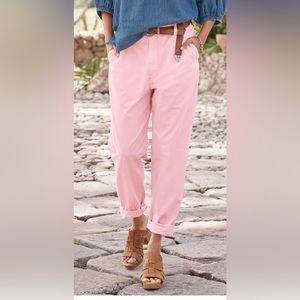 SUNDANCE Junie Pants Pale Pink 100% Cotton Chino Relaxed Size 4 Spring Cute